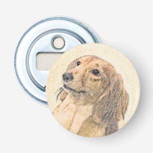Dackel (langhaarige Malerei) - Originale Hundekuns Flaschenöffner