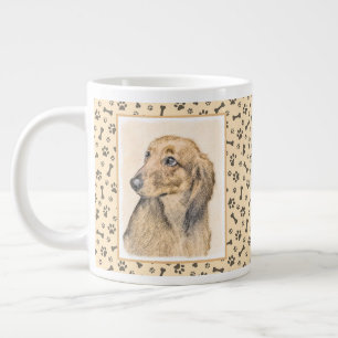 Dackel (langhaarige Malerei) - Originale Hundekuns Jumbo-Tasse