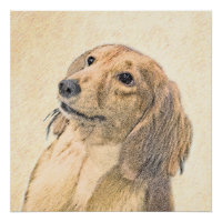 Dackel (langhaarige Malerei) - Originale Hundekuns