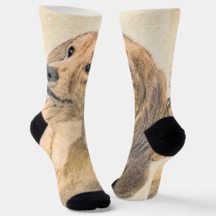 Dackel (langhaarige Malerei) - Originale Hundekuns Socken