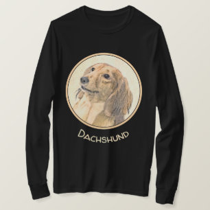 Dackel (langhaarige Malerei) - Originale Hundekuns T-Shirt