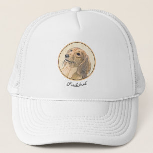 Dackel (langhaarige Malerei) - Originale Hundekuns Truckerkappe