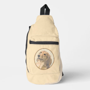 Dackel Langhaariges Rotes Gemälde Original Hundkun Crossbody Bag