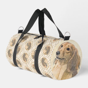 Dackel Langhaariges Rotes Gemälde Original Hundkun Duffle Bag