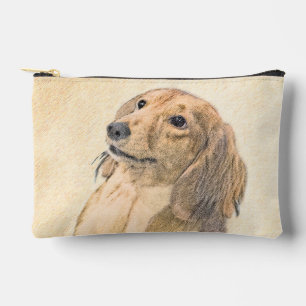 Dackel Langhaariges Rotes Gemälde Original Hundkun Zubehörtasche
