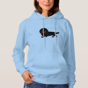 Dackel-langhaariges Schwarzes und TAN Hoodie