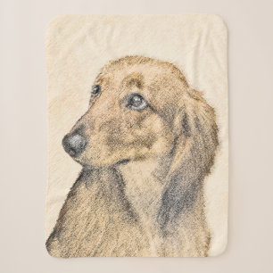Dackel (längliche Malerei) - Original Hundekunst Sherpadecke