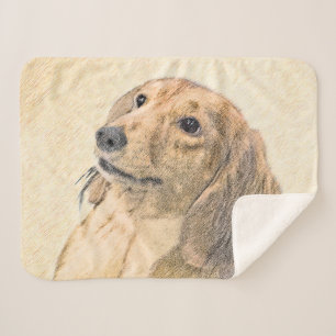 Dackel (längliche Malerei) - Original Hundekunst Sherpadecke