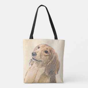 Dackel (längliche Malerei) - Original Hundekunst Tasche