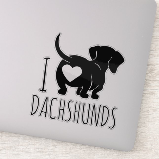 Dackel Liebe benutzerdefinierte Sticker schneiden (Detail)