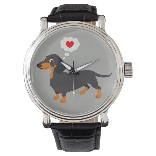 Dackel Liebe Dackel Armbanduhr (Vorderseite)