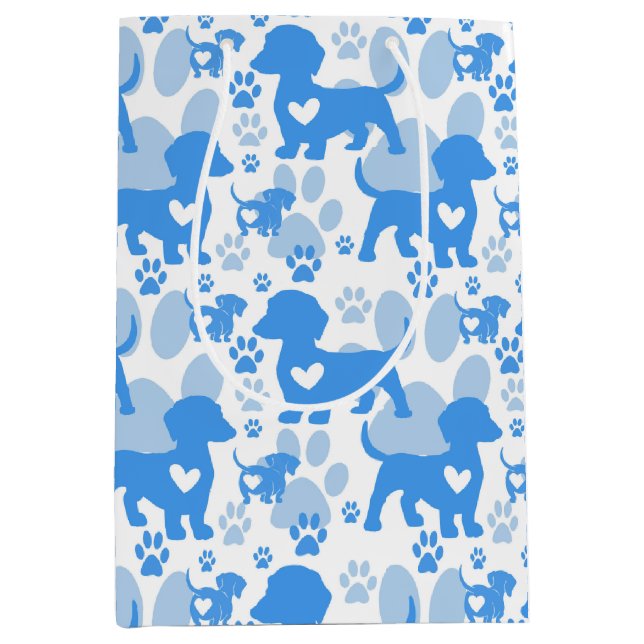 Dackel Liebe Dog Geschenktasche Mittlere Geschenktüte (Vorderseite)