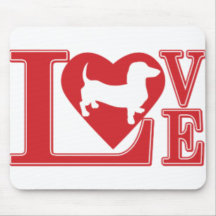 Dackel Liebe Herz Mousepad