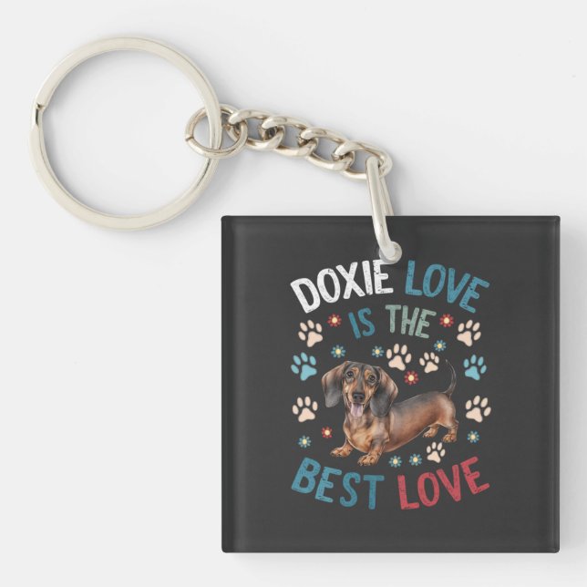 Dackel Liebe ist die beste Liebe Schlüsselanhänger (Vorderseite)