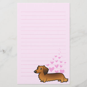 Dackel-Liebe (langhaarig) Briefpapier