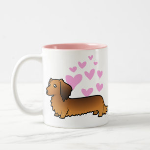 Dackel-Liebe (langhaarig) Zweifarbige Tasse