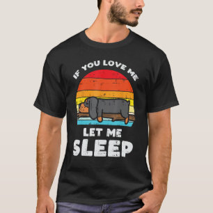 Dackel Liebe Ließ Schlafen Retro Tierfutter T-Shirt