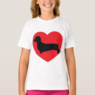 Dackel-Liebe-Rüsche-Spitze T-Shirt