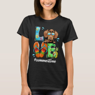 Dackel Liebe Sommerzeit Hund Funny im Juli Sommer T-Shirt