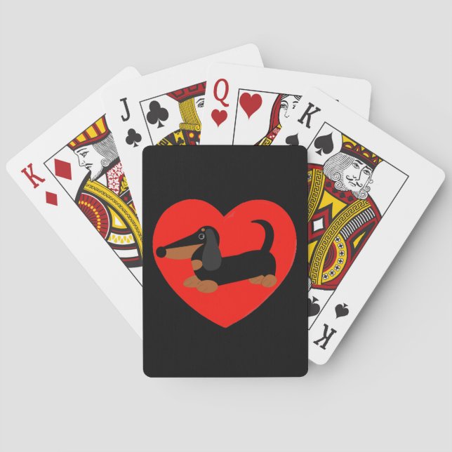 Dackel-Liebe-Spielkarten Spielkarten (Rückseite)