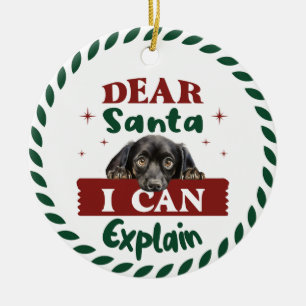 Dackel: Lieber Weihnachten kann erklären Keramik Ornament