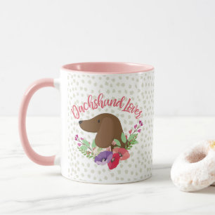 Dackel-Liebhaber-Dackel-niedliche mit Tasse