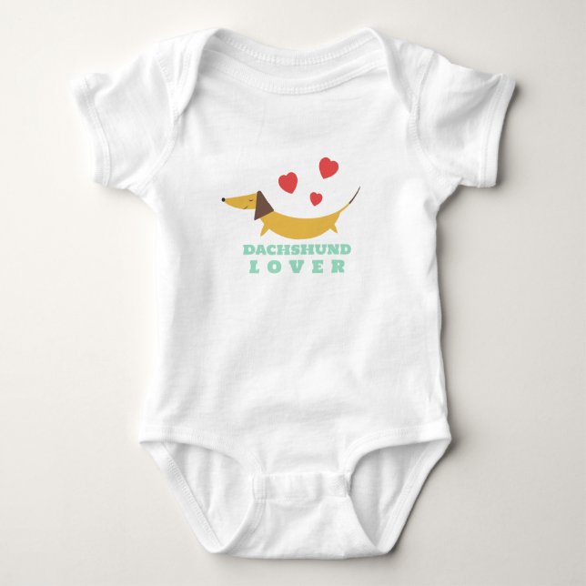 Dackel-Liebhaber-niedliche bunte Baby Strampler (Vorderseite)