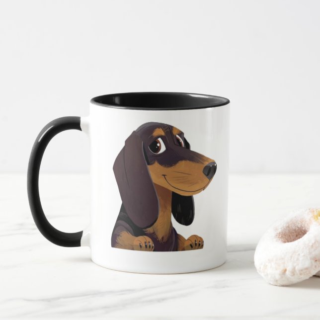 Dackel-Liebhaber Tasse (Mit Donut)