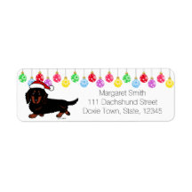 Dackel Long Hairs Black und Tan Santa
