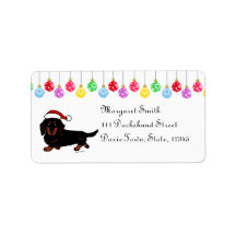 Dackel Long Hairs Black und Tan Santa