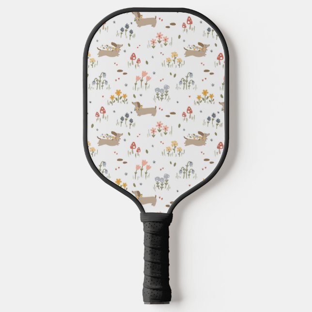 Dackel Lover Weiner Hunde Wurst Hunde Wildblume Pickleball Schläger (Vorderseite)