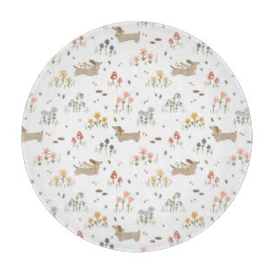 Dackel Lover Weiner Hunde Wurst Hunde Wildblume Schneidebrett