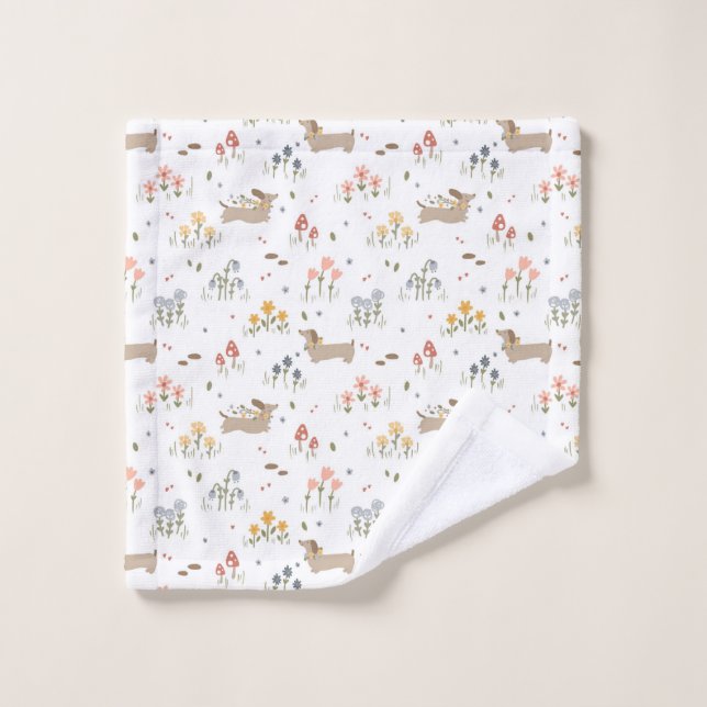 Dackel Lover Weiner Hunde Wurst Hunde Wildblume Waschlappen (Waschlappen)