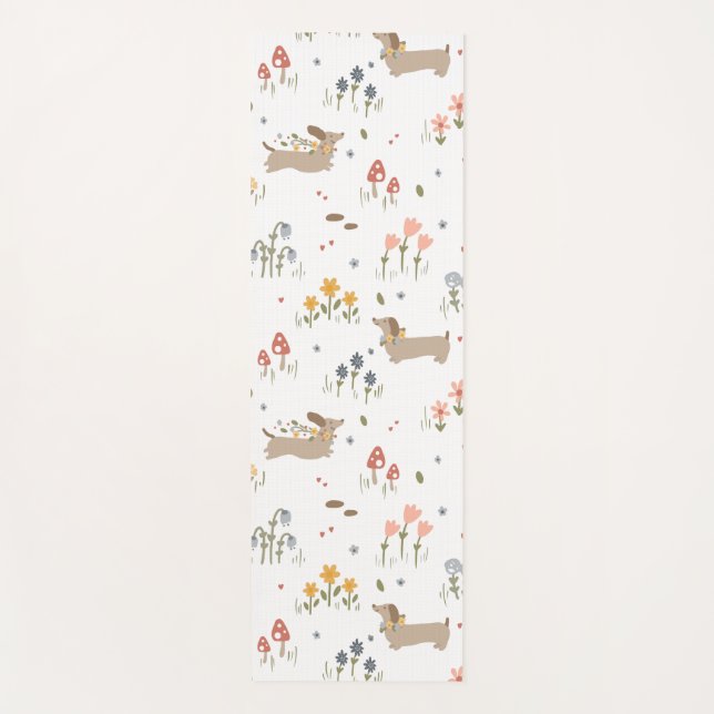 Dackel Lover Weiner Hunde Wurst Hunde Wildblume Yogamatte (Vorderseite)