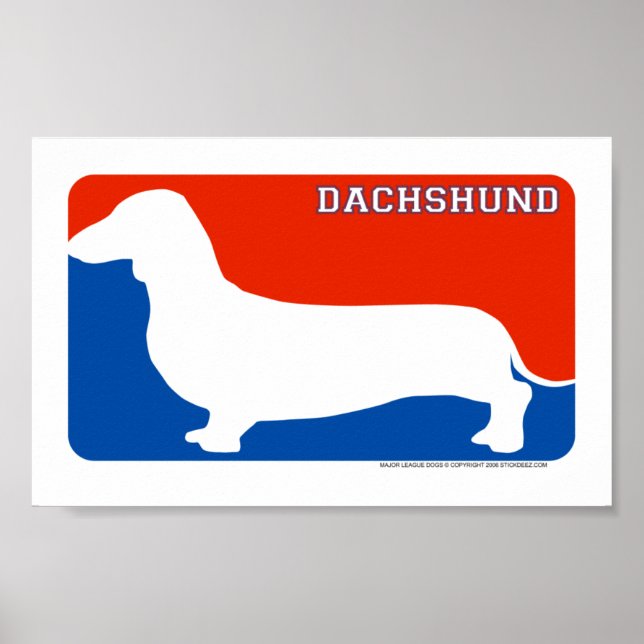 Dackel Major League Dog Print Poster (Vorne)