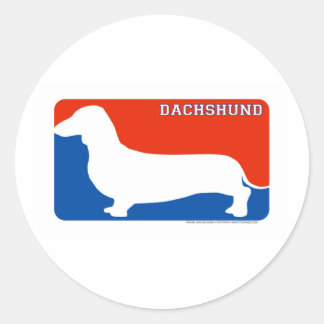 Dackel Major League Hundeschild Runder Aufkleber