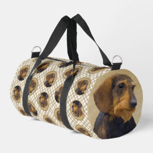 Dackel Malen von Drahthaarfalten, Schwarz & Tan Hu Duffle Bag