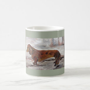 Dackel-Malerei-Tasse durch Willowcatdesigns Kaffeetasse