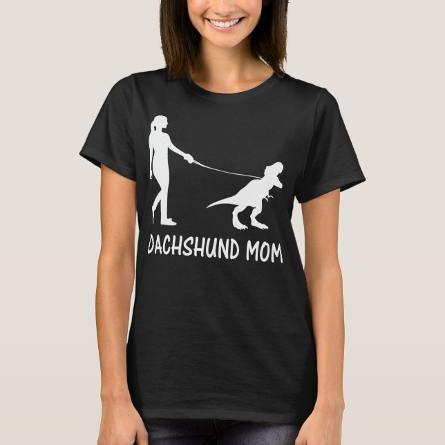 Dackel Mama Dackel Mama Dog Dinosaurier Frauen T-Shirt (Vorderseite)