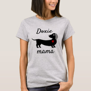 Dackel Mama Dackel Rotes Herz T-Shirt
