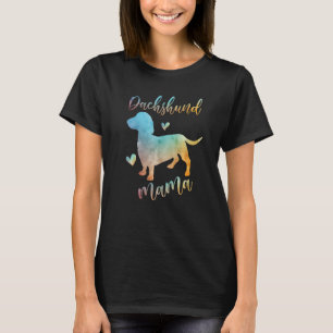 Dackel Mama Farbenfrohe Dackel Herzen Hund Mama d T-Shirt