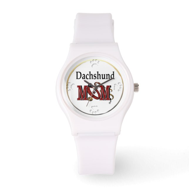 Dackel Mama Geschenke Armbanduhr (Vorderseite)