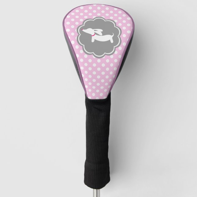 Dackel Mama Golfer Geschenk Rosa Kopfbedeckung Hol Golf Headcover (Vorderseite)
