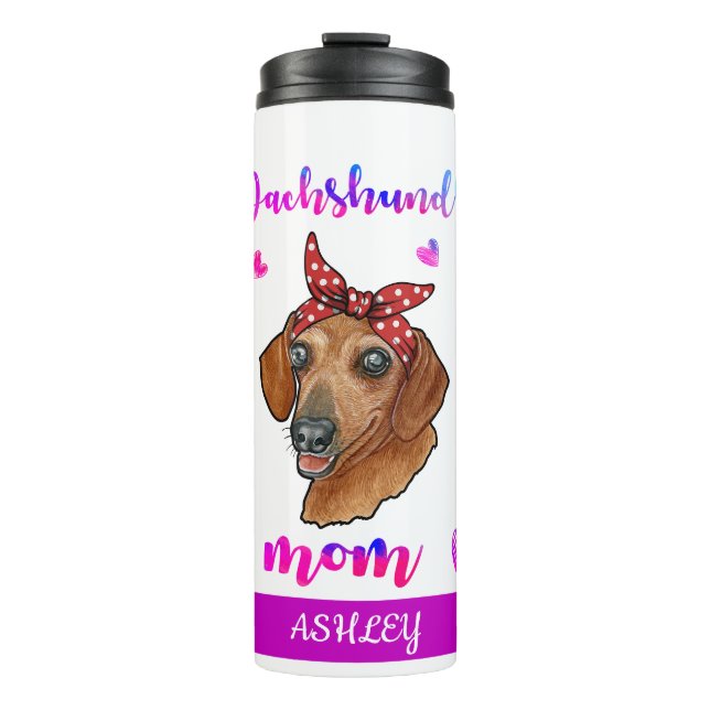 Dackel Mama Niedlich Muttertag Hund Lover Thermosbecher (Vorderseite)