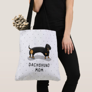 Dackel Mama (S schwarz & tan) Niedliche Hundemutte Tasche