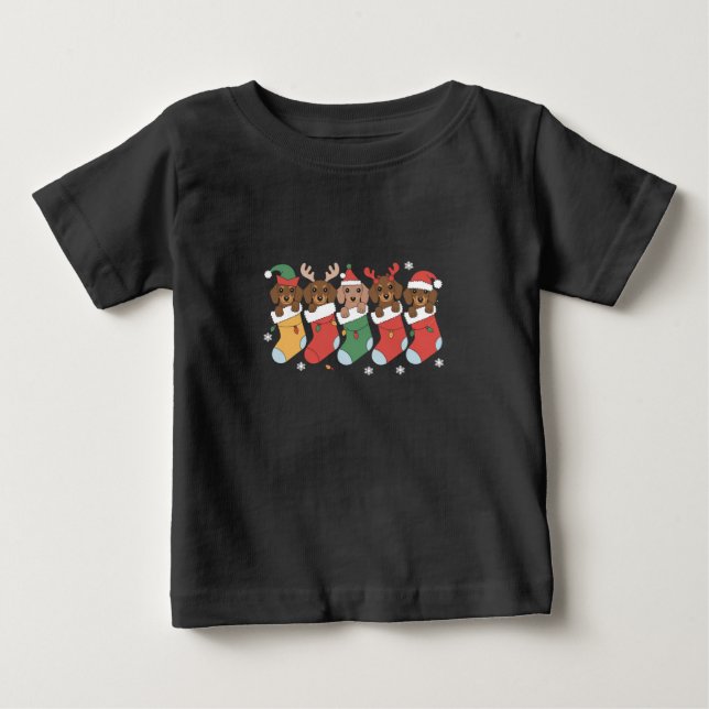 Dackel Mama Weihnachten Hund viel Geschenk Neues J Baby T-shirt (Vorderseite)