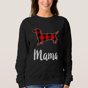 Dackel Mama Womens Red Buffalo Karierte Dackel Sweatshirt