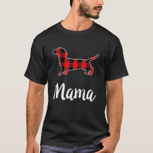 Dackel Mama Womens Red Buffalo Karierte Dackel T-Shirt