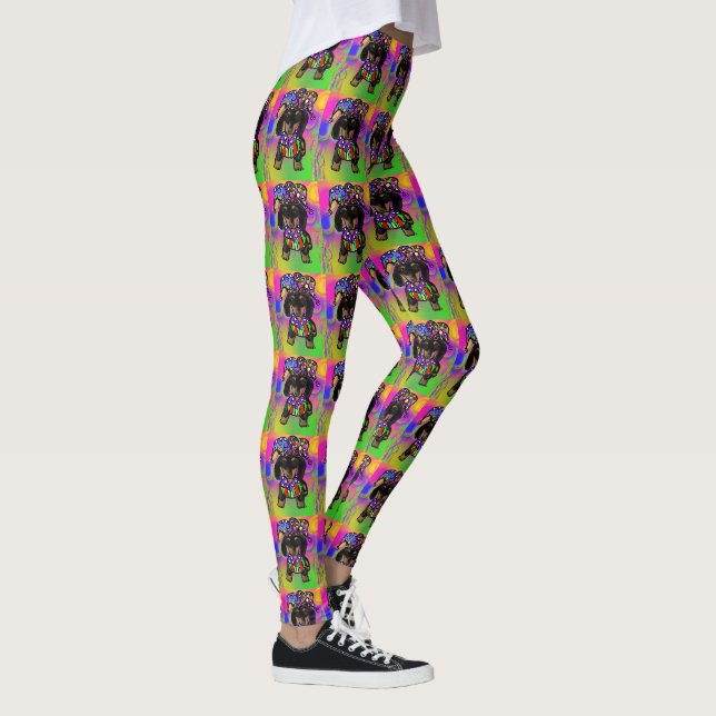 DACKEL MARDI GRAS LEGGINGS (Rechts)