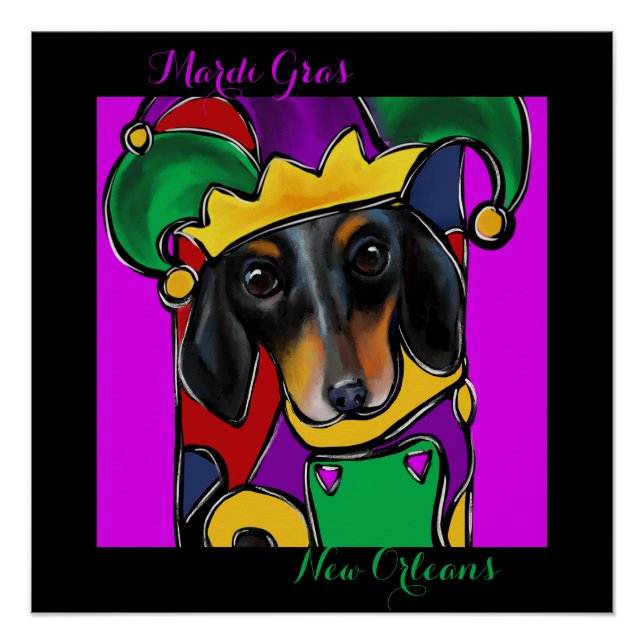 DACKEL MARDI GRAS POSTER (Vorderseite)